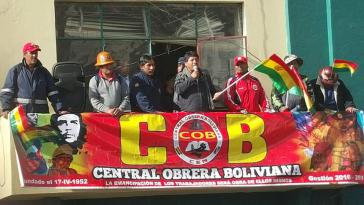 Banner des Gewerkschaftsdachverbands COB Banner des Gewerkschaftsdachverbands COB