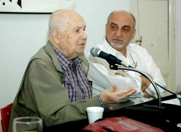 Alfredo Bauer bei einer Veranstaltung anlässlich seines 90. Geburtstages am 14. November 2014 im Zentrum für marxistische Studien und Bildung (Cefma) in Buenos Aires