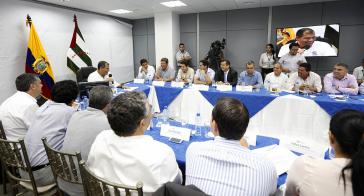Präsident Correa beim Gespräch mit internationalen Pressevertretern am Mittwoch