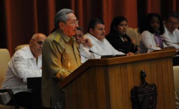 Präsident Castro bei seiner Ansprache im Parlament