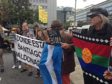 Auch in Berlin gab es Proteste unweit der Botschaft von Argentinien