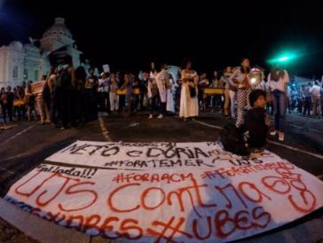 Protest gegen Privatisierung in São Paulo, Brasilien