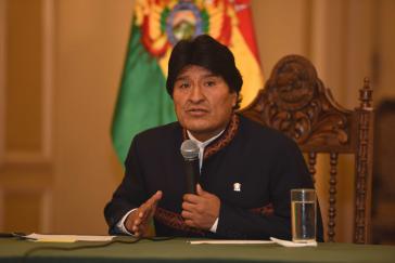 Boliviens Präsident Evo Morales bei der Pressekonferenz am Montag in La Paz