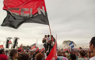 Bei den Feierlichkeiten in Nicaraguas Hauptstadt Managua am 19. Juli 2017 zum Jahrestag des Sieges über die Diktatur unter Anastasio Somoza im Jahr 1979