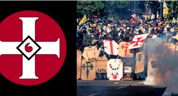 Symbole gewalttätiger Proteste in Venezuela gegen die Regierung Maduro