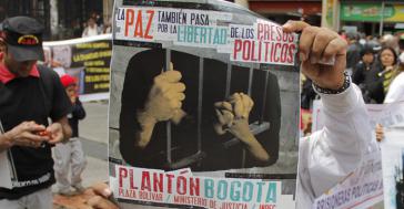 Solidaritätsaktion mit den politischen Gefangenen in Bogotá, Kolumbien