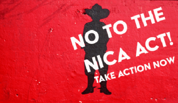 Protest-Kampagne der "Globalen Allianz für Gerechtigkeit" in den USA gegen den Nica Act