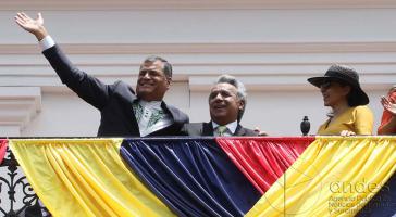 Rafael Correa und sein Nachfolger Lenín Moreno nach dessen Wahlsieg