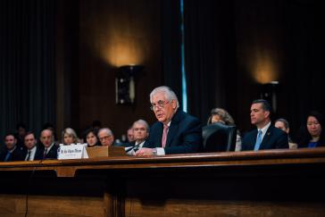 Tillerson bei seiner Anhörung vor dem auswärtigen Ausschuss des US-Senats