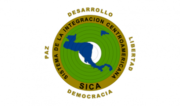Logo des Zentralamerikanischen Integrationssystems (SICA), dem Belize, Costa Rica, El Salvador, Guatemala, Honduras, Nicaragua und Panama angehören