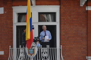 Julian Assange sitzt seit 2012 in der ecuadorianischen Botschaft in London fest (Bild von 2012)