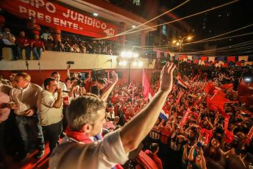 Mario Abdo Benítez, Marito genannt, feiert seinen Sieg bei den Präsidentschaftswahlen in Paraguay am 22. April