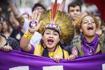 "Ele Não" (Er nicht): Frauendemonstration gegen den ultrarechten Kandidaten Jair Bolsonaro in São Paulo