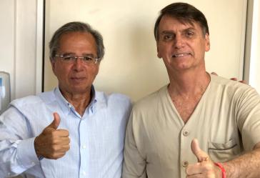 Paulo Guedes (li.) und Brasiliens Präsident Jair Bolsonaro Paulo Guedes (li.) und Brasiliens Präsident Jair Bolsonaro