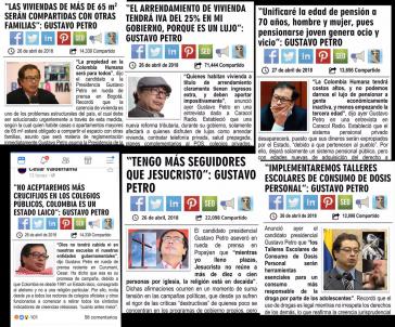 Die  Verbreitung von Propaganda gegen Petro in Kolumbien geht mit der Zunahme der Zustimmung für ihn in Umfragen einher