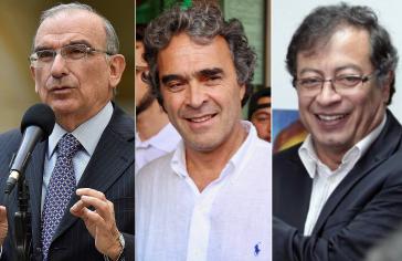 Von links nach rechts: Die Kandidaten für die Präsidentschaftswahl in Kolumbien Humberto de la Calle, Sergio Fajardo und Gustavo Petro sollen eine Kolation eingehen (Kollage Amerika21)