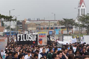 Studierendenprotest an der UNAL in Bogotá