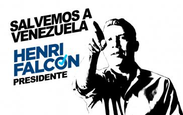 "Lasst uns Venezuela retten": Vorlage für ein Stencil der Wahlkampagne von Henri Falcón, einem der oppositionellen Kandidaten bei der Präsidentschaftswahl in Venezuela