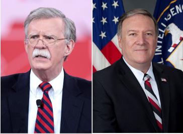 Nach dem Willen von US-Präsident Trump soll John Bolton (links)  neuer Sicherheitsberater, Mike Pompeo Außenminister werden (Kollage Amerika21)