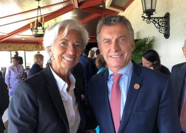 IWF-Direktoren Christine Lagarde mit Präsident Mauricio Macri vergangene Woche auf dem G7-Gipfel in La Malbaie, Kanada
