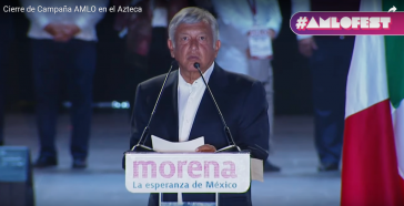 Könnte der neue Präsident von Mexiko werden: Andrés Manuel López Obrador, bei seiner Ansprache im Aztekenstadion zum Abschluss der Wahlkampagne