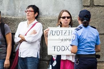 Protest im Fall Ayotzinapa, Mexiko, vor der mexikanischen Botschaft in Nicaragua