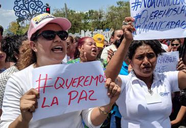 Demonstration für den Frieden in Managua, Nicaragua, nach den gewaltsamen Zusammenstößen
