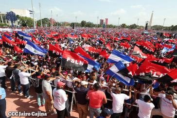 Hauptkundgebung zum Jahrestag der Revolution in Managua, Nicaragua