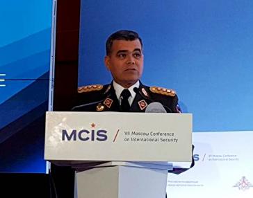 Venezuelas Verteidigungsminister Vladimir Padrino López bei der 7. Internationalen Sicherheitskonferenz in Moskau