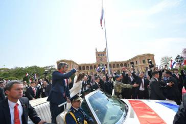 Der neue Präsident von Paraguay, Mario Abdo Benítez, nach der Amtseinführung am 15. August