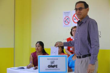 Perus Präsident Vizcarra bei der Volksabstimmung am Sonntag