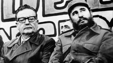 Chiles Präsident Salvador Allende und Kubas Revolutionsführer Fidel Castro