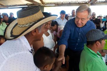 UN-Generalsekretär António Guterres in Mesetas im Departamento Meta von Kolumbien