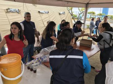 In der ecuadorianischen Grenzstadt Huaquillas werden Migranten aus Venezuela auf ihrem Weg nach Peru versorgt