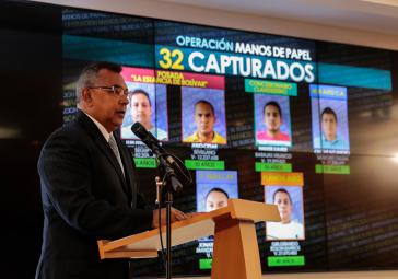 Venezuelas Innenminister Néstor Reverol hat am Montag die neuesten Ergebnisse der Operación Manos de Papel bekanntgegeben