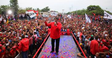 Venezuelas Präsident Nicolás Maduro bei einer Wahlkampfveranstaltung am Dienstag im Bundesstaat Carabobo