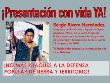 Sergio Rivera Hernández ist im Bundesstaat Puebla seit dem 23. August verschwunden