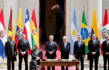 Von Jair Bolsonaro über Iván Duque, Mauricio Macri, Sebastián Piñera bis hin zu Lenín Moreno fanden sich alle Präsidenten der Gründungsstaaten von Prosur in Santiago ein Von Jair Bolsonaro über Iván Duque, Mauricio Macri, Sebastián Piñera bis hin zu Lenín Moreno fanden sich alle Präsidenten der Gründungsstaaten von Prosur in Santiago ein