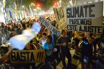 Proteste in Buenos Aires gegen die Politik der Regierung Macri am vergangenen Freitag