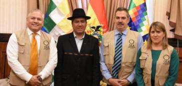 Da war noch alles okay: OAS-Wahlbeobachter mit Boliviens Außenminister Diego Pary im Januar dieses Jahres Da war noch alles okay: OAS-Wahlbeobachter mit Boliviens Außenminister Diego Pary im Januar dieses Jahres