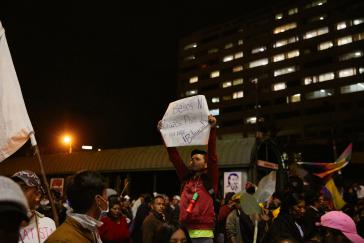 Protest gegen Repression in Quito, Ecuador
