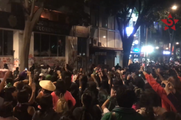 Frauendemonstration am Freitag in Mexiko-Stadt (Screenshot)