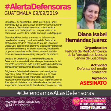 Die Umwelt- und Menschenrechtsaktivistin Diana Isabel Hernández wurde am 7. September in Guatemala erschossen
