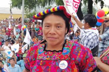 Die Präsidentschaftskandidatin der "Bewegung zur Befreiung der Völker", Thelma Cabrera