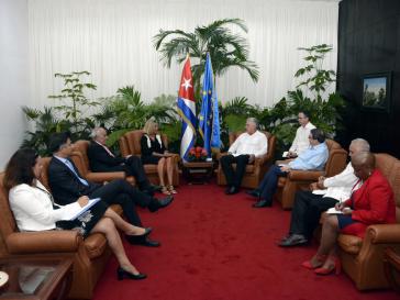 Der kubanische Präsident Díaz-Canel mit Federica Mogherini, der EU-Außenbeauftragten