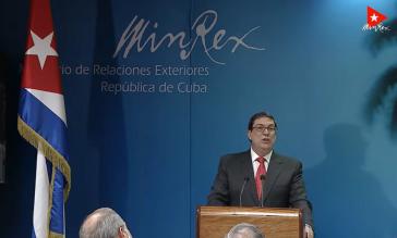Kubas Außenminister stellte den neuen Bericht zu den Folgen der US-Blockade vor