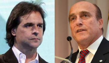 Kein Durchmarsch: Mit knappem Vorsprung konnte sich der Präsidentschaftskandidat Lacalle Pou von der rechten Nationalpartei (links) gegen Daniel Martínez von der Frente Amplio durchsetzen