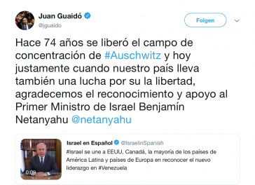 "Ebenfalls ein Kampf für Freiheit": Auschwitz-Vergleich von Parlamentschef Guaidó in Venezuela
