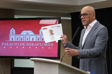 Venezuelas Minister für Kommunikation, Jorge Rodríguez, berichtete bei der Pressekonferenz am Montag über Ermittlungsergebnisse in Sachen Stromausfälle
