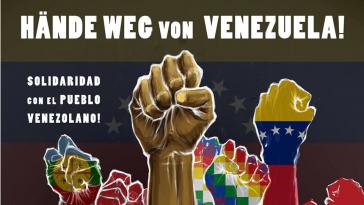 Dieses Plakat fordert Souveränität für Venezuela